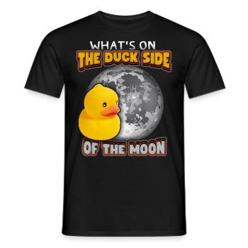 Comic Ente, Gummiente lustiger Spruch mit Mond - Männer T-Shirt - Schwarz - Vorne - AI Model Male 178 light (178cm)