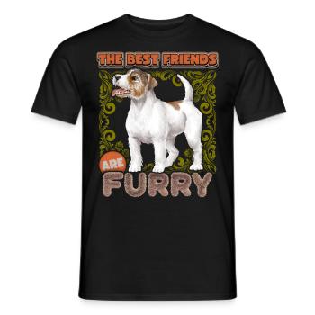 Jack-Russell chien terrier vintage drôle de dicton - T-shirt homme - noir - Devant - AI Model Male 178 light (178cm)