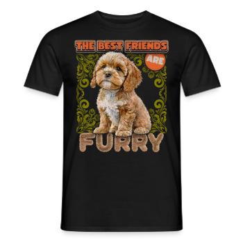 Cavapoo chiot, aquarelle vintage, chien, dicton - T-shirt homme - noir - Devant - AI Model Male 178 light (178cm)