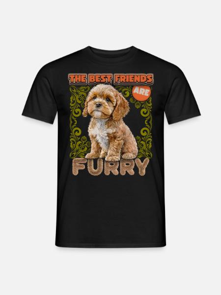 Cavapoo Welpe, vintage Aquarell, Hund, Spruch - Männer T-Shirt - Schwarz