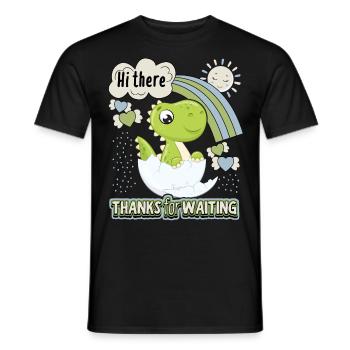 Dinosaurier Ei mit Baby-Dino, neugeboren Spruch - Männer T-Shirt - Schwarz - Vorne - AI Model Male 178 light (178cm)
