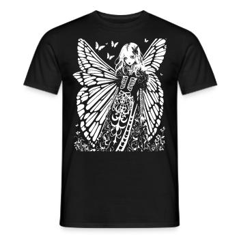 Fairycore Aesthetics Grunge Skeleton Fairy Goth G - Men's T-Shirt - black - Front - AI Model Male 178 light (178cm)