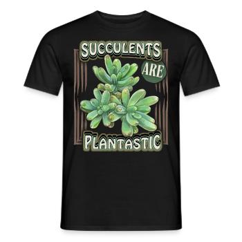 Illustration succulente, dicton drôle, jeu de mots - T-shirt homme - noir - Devant - AI Model Male 178 light (178cm)