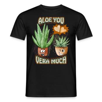 Aloe Vera, Flowers Valentine's Day Funny Saying Pun - Men's T-Shirt - black - Front - AI Model Male 178 light (178cm)