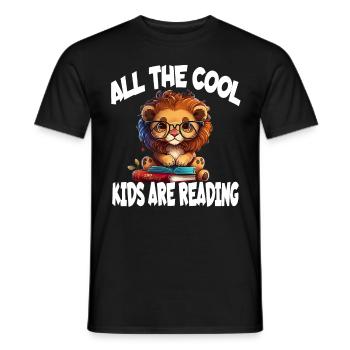 All The Cool Kids Are Reading Löwe - Männer T-Shirt - Schwarz - Vorne - AI Model Male 178 light (178cm)