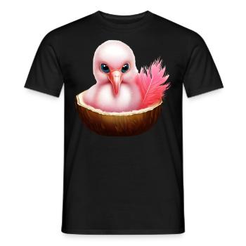 Flamant rose de noix de - T-shirt homme - noir - Devant - AI Model Male 178 light (178cm)
