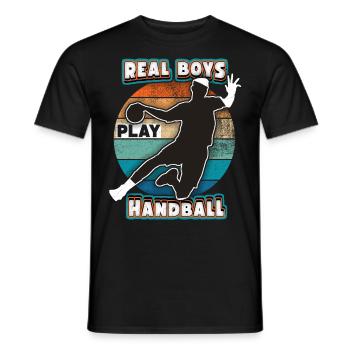 Handball Joueur De Handball, Dicton Sportif, Arc-en-ciel - T-shirt homme - noir - Devant - AI Model Male 178 light (178cm)