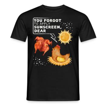 Drôle de poulet disant, blague de poulet bain de soleil - T-shirt homme - noir - Devant - AI Model Male 178 light (178cm)