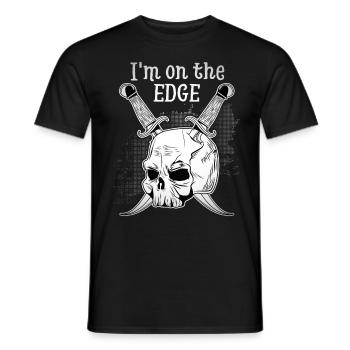 Drôle de crâne, crâne avec poignard, disant - T-shirt homme - noir - Devant - AI Model Male 178 light (178cm)