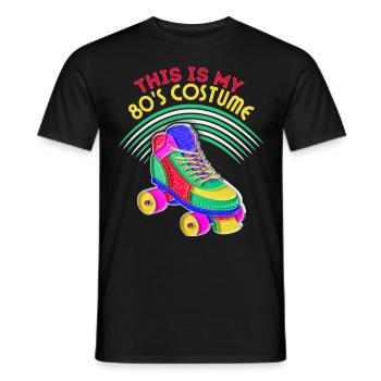80s Roller Skates, Roller Skating, Saying - Men's T-Shirt - black - Front - AI Model Male 178 light (178cm)