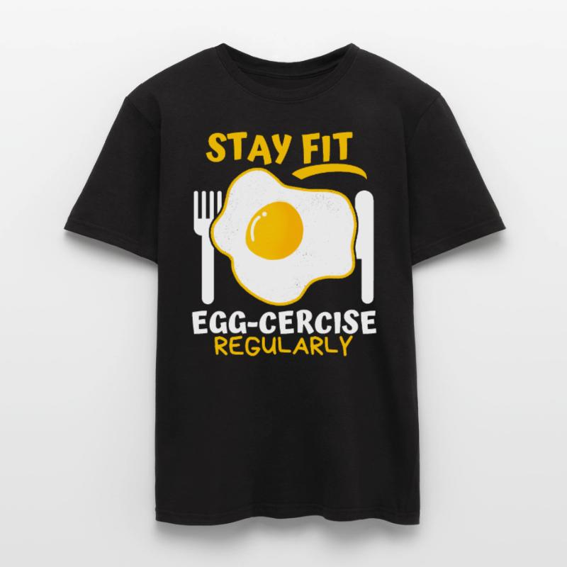 Egg, Fried Egg, Funny Saying, Pun Egg-cercise Men’s T-shirt