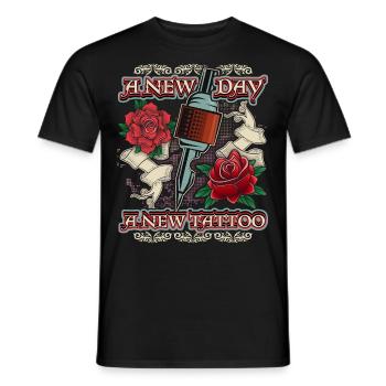 Tattoo Rosen, Tätowierung, lustiger Spruch - Männer T-Shirt - Schwarz - Vorne - AI Model Male 178 light (178cm)