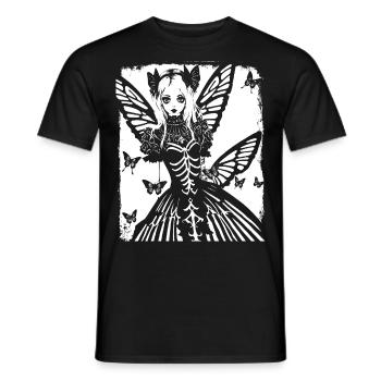 Fairycore Aesthetics Skeleton Fairy Goth Grunge G - Men's T-Shirt - black - Front - AI Model Male 178 light (178cm)