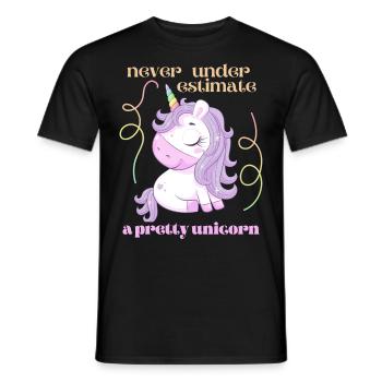 Drôle de dicton de licorne, bande dessinée de licorne kawaii - T-shirt homme - noir - Devant - AI Model Male 178 light (178cm)