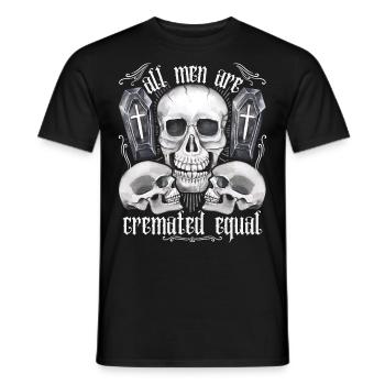 Drei Totenköpfe, lustiger Spruch, Pun, Krematorium - Männer T-Shirt - Schwarz - Vorne - AI Model Male 178 light (178cm)