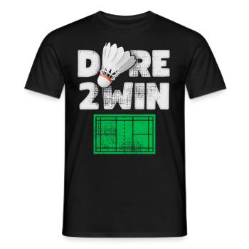 Federball, Badminton Spruch, Federballspiel - Männer T-Shirt - Schwarz - Vorne - AI Model Male 178 light (178cm)