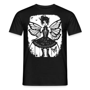Fairycore Aesthetics Skeleton Fairy Goth Gothic G - Men's T-Shirt - black - Front - AI Model Male 178 light (178cm)