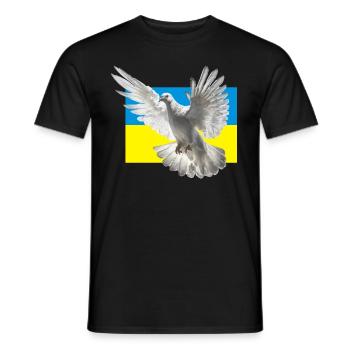 Friedenstaube Ukraine Geschenk - Männer T-Shirt - Schwarz - Vorne - AI Model Male 178 light (178cm)