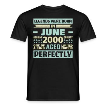 23ème Anniversaire Juin Millésime 2000 Millésime - T-shirt homme - noir - Devant - AI Model Male 178 light (178cm)