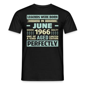 57th Birthday June Vintage 1966 Vintage - Men's T-Shirt - black - Front - AI Model Male 178 light (178cm)