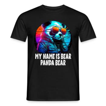 My Name Is Bear Panda Bear für Panda Fans - Männer T-Shirt - Schwarz - Vorne - AI Model Male 178 light (178cm)