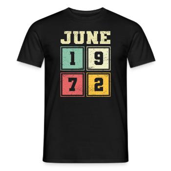 51. Geburtstag Juni Jahrgang 1972 Vintage - Männer T-Shirt - Schwarz - Vorne - AI Model Male 178 light (178cm)