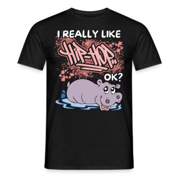 Lustiges Nilpferd, Flusspferd, Hip-Hop Spruch, Pun - Männer T-Shirt - Schwarz - Vorne - AI Model Male 178 light (178cm)