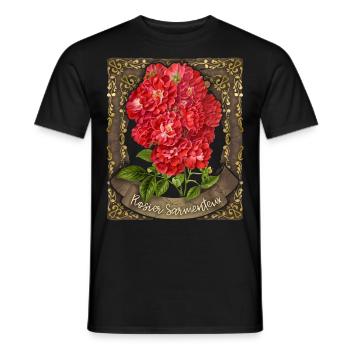 Rose antique, Rose botanique, Roses millésimées - T-shirt homme - noir - Devant - AI Model Male 178 light (178cm)