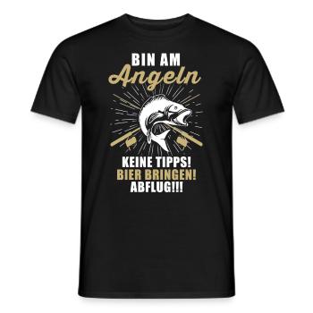 Angeln Tshirt Mann Fischer Rute Fischfang Fishing - Männer T-Shirt - Schwarz - Vorne - AI Model Male 178 light (178cm)