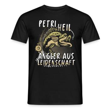 Angeln Geschenk Fischer Angler Petri Heil Rute - Männer T-Shirt - Schwarz - Vorne - AI Model Male 178 light (178cm)