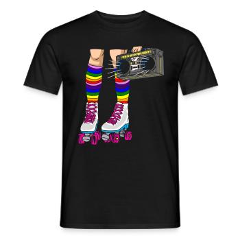 Inline Skate Cadeau Roller Skates Roller 70s - T-shirt homme - noir - Devant - AI Model Male 178 light (178cm)