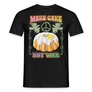 Gâteau, signe de paix, slogan de paix avec cupcake - T-shirt homme - noir - Devant - AI Model Male 178 light (178cm)
