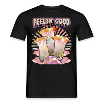 Magic Mushrooms, Psychedelische Pilze, Spruch - Männer T-Shirt - Schwarz - Vorne - AI Model Male 178 light (178cm)