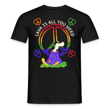 Frieden-Symbol, Friedenszeichen mit Vulkan, Pun - Männer T-Shirt - Schwarz - Vorne - AI Model Male 178 light (178cm)