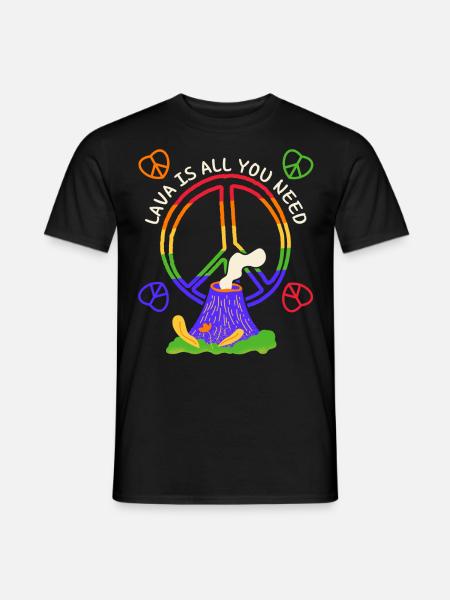 Frieden-Symbol, Friedenszeichen mit Vulkan, Pun - Männer T-Shirt - Schwarz