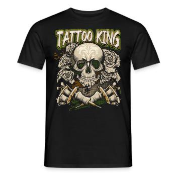 Tatouage Dicton, Crâne, Tatouage, Crâne - T-shirt homme - noir - Devant - AI Model Male 178 light (178cm)