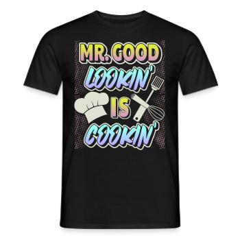 Cuisinier, papa-papa-papa, fête des pères fête des pères - T-shirt homme - noir - Devant - AI Model Male 178 light (178cm)