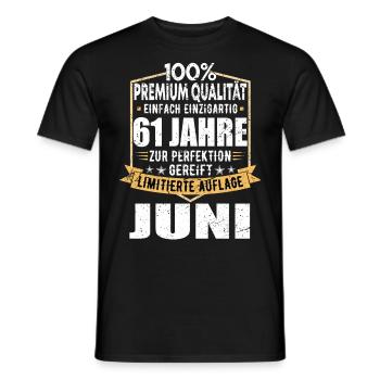 61. Geburtstag Juni Jahrgang 1962 Vintage - Männer T-Shirt - Schwarz - Vorne - AI Model Male 178 light (178cm)
