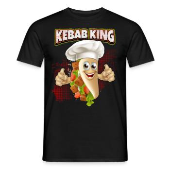 Kebab King, Funny Kebab Saying, Doner Kebap - Men's T-Shirt - black - Front - AI Model Male 178 light (178cm)