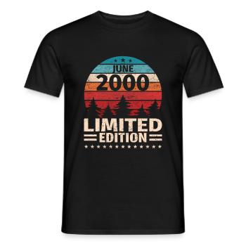 23ème Anniversaire Juin Millésime 2000 Millésime - T-shirt homme - noir - Devant - AI Model Male 178 light (178cm)