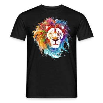 Ozi le lion - T-shirt homme - noir - Devant - AI Model Male 178 light (178cm)