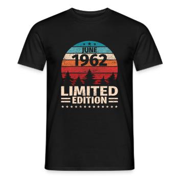 61. Geburtstag Juni Jahrgang 1962 Vintage - Männer T-Shirt - Schwarz - Vorne - AI Model Male 178 light (178cm)