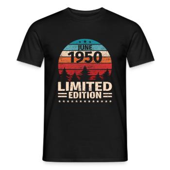 73. Geburtstag Juni Jahrgang 1950 Vintage - Männer T-Shirt - Schwarz - Vorne - AI Model Male 178 light (178cm)