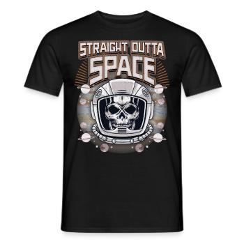 Totenkopf, Skull, Astronaut-Kosmonaut Spruch - Männer T-Shirt - Schwarz - Vorne - AI Model Male 178 light (178cm)