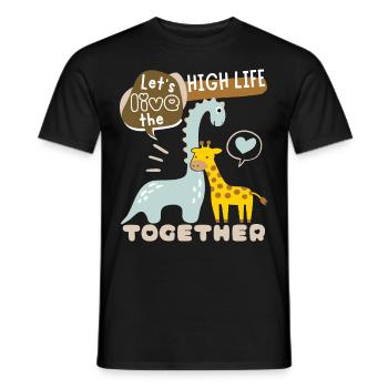 Dinosaurier Cute-Giraffe Valentinstag Liebe-Spruch - Männer T-Shirt - Schwarz - Vorne - AI Model Male 178 light (178cm)