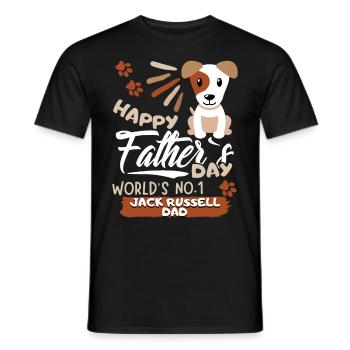 Fête des Pères Jack-Russell Papa, cadeau de la fête des Pères - T-shirt homme - noir - Devant - AI Model Male 178 light (178cm)