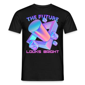 Futuristic shape, future design, funny saying - Men's T-Shirt - black - Front - AI Model Male 178 light (178cm)