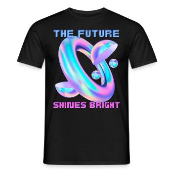 Future design with futuristic shape, slogan - Men's T-Shirt - black - Front - AI Model Male 178 light (178cm)