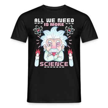 Wissenschaftler Spruch, Chemie, Physik Comic - Männer T-Shirt - Schwarz - Vorne - AI Model Male 178 light (178cm)