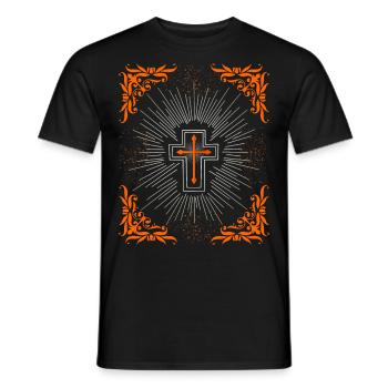 Kreuz Christi, Jesus Christus Barock Ornament - Männer T-Shirt - Schwarz - Vorne - AI Model Male 178 light (178cm)
